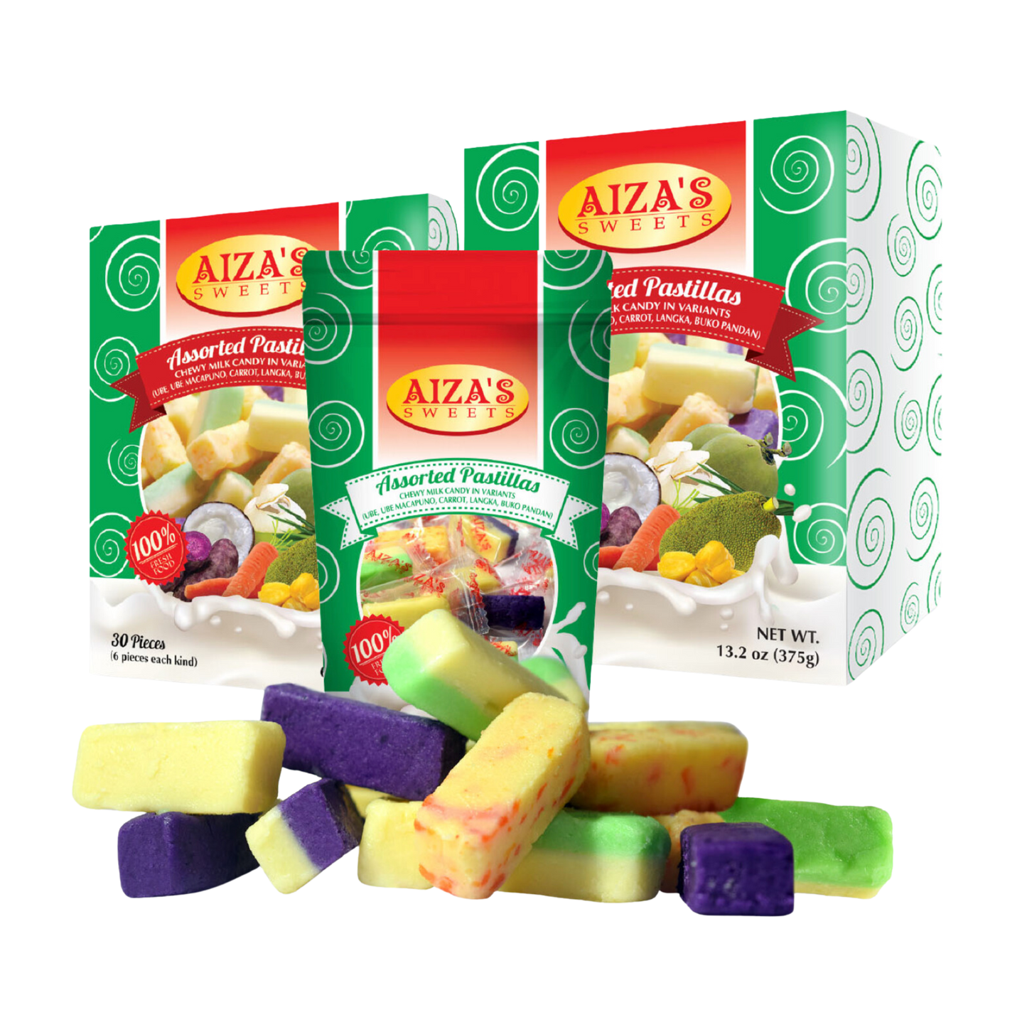 Aiza's Sweets Assorted Pastillas (Big Box) - 50x15/375g | 13.20oz