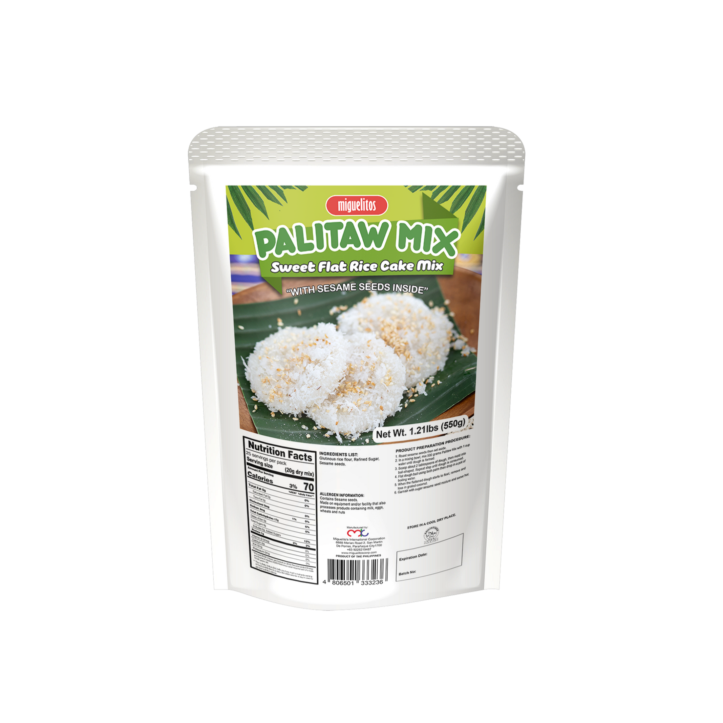 Miguelitos Instant Palitaw Premix - 12/550g | 19.40oz