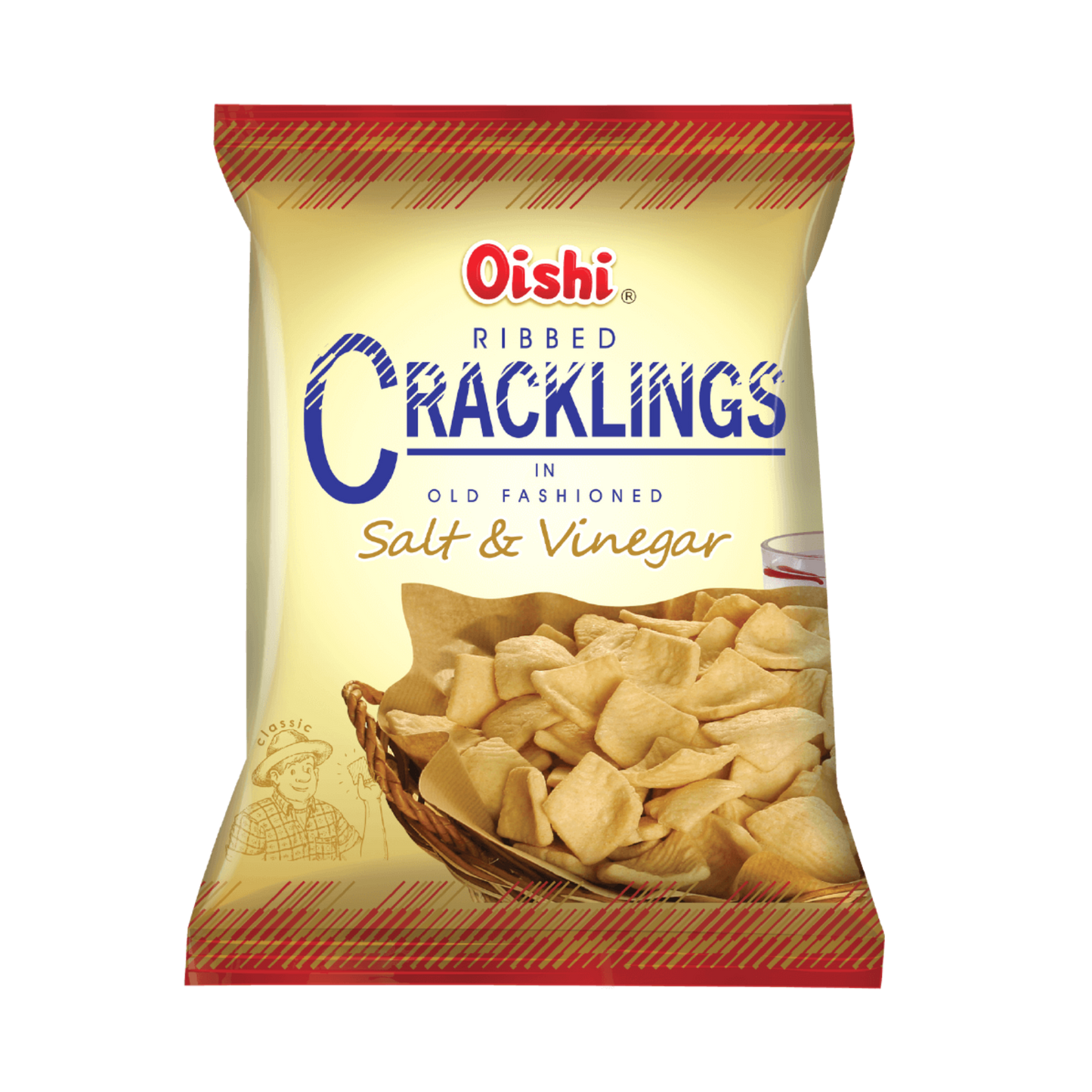 Oishi Ribbed Cracklin Salt & Vinegar - 30/90g | 3.17oz