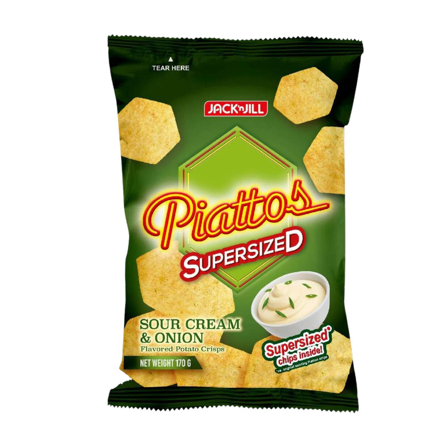 Jack n' Jill Piattos Sour Cream & Onion Supersized - 18/170g | 6oz