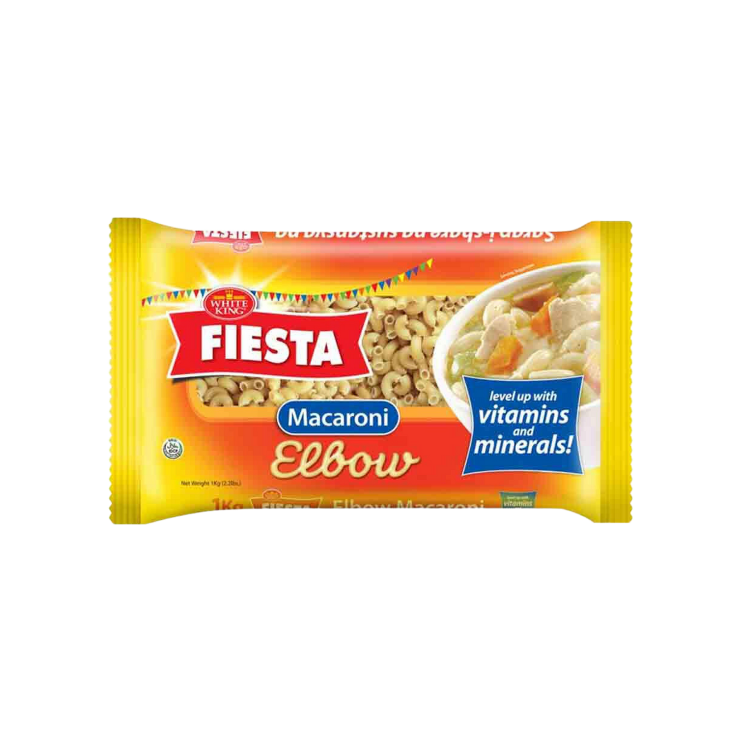 White King Fiesta Elbow Macaroni - 12/1kg | 35.27oz